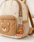 Personalized Kids Backpack Name Tag, Personalized Animal Backpack Keychain, Custom Name Clear Acrylic Bag Tag, Back to School Bag Charm