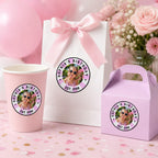 Waterproof Personalized Birthday Stickers, Custom Photo Stickers, Birthday Cup Stickers, Custom Cup Stickers, Party Favor Labels