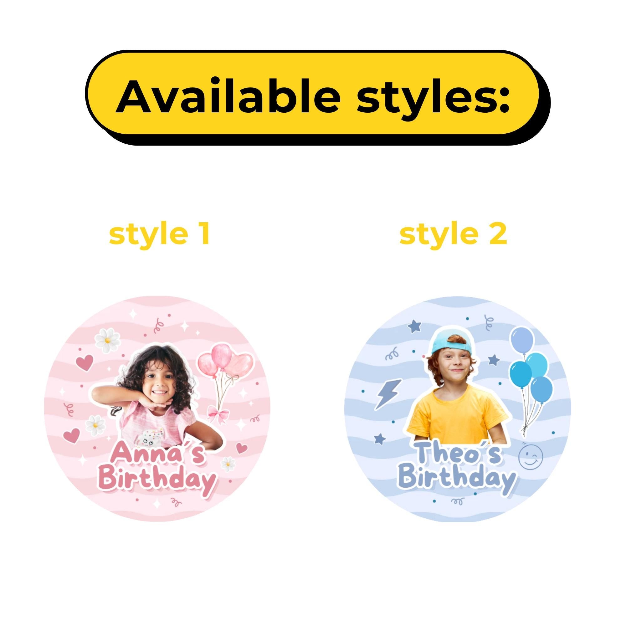 Personalized Kids Birthday Stickers, Custom Photo Birthday Stickers, Waterproof Stickers, Personalized Party Favors, Personalized Stickers