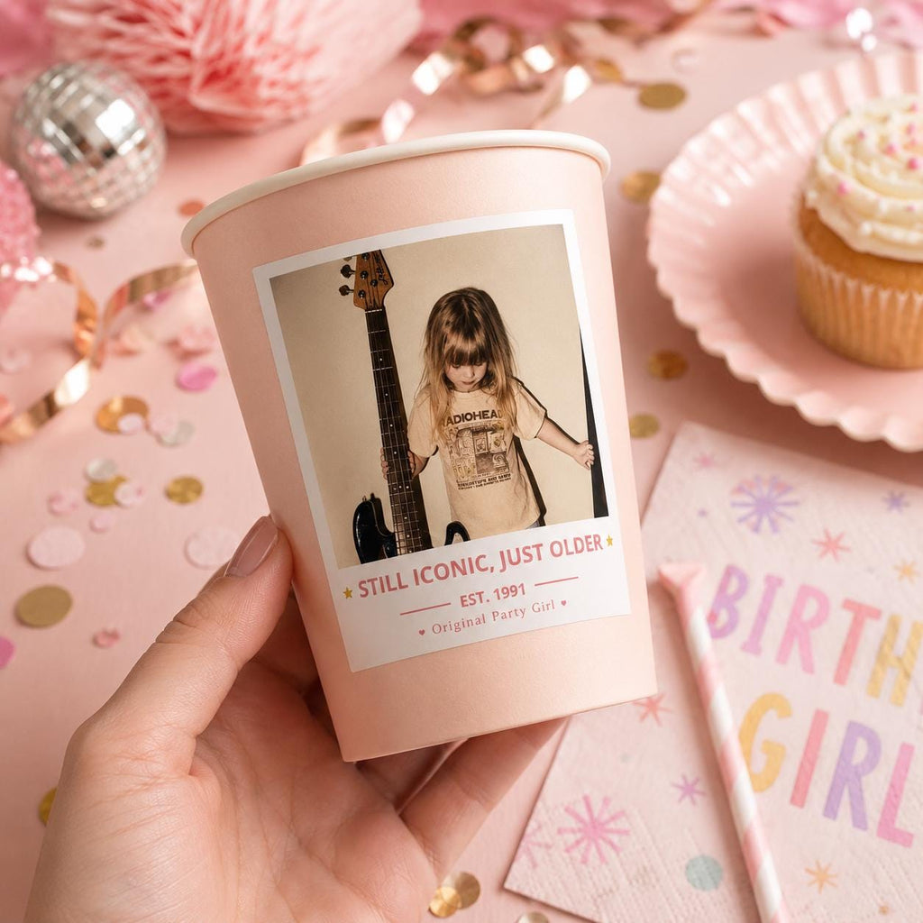 Personalized Birthday Stickers, Custom Photo Stickers, Waterproof Birthday Cup Stickers, Custom Cup Stickers, Party Favor Labels