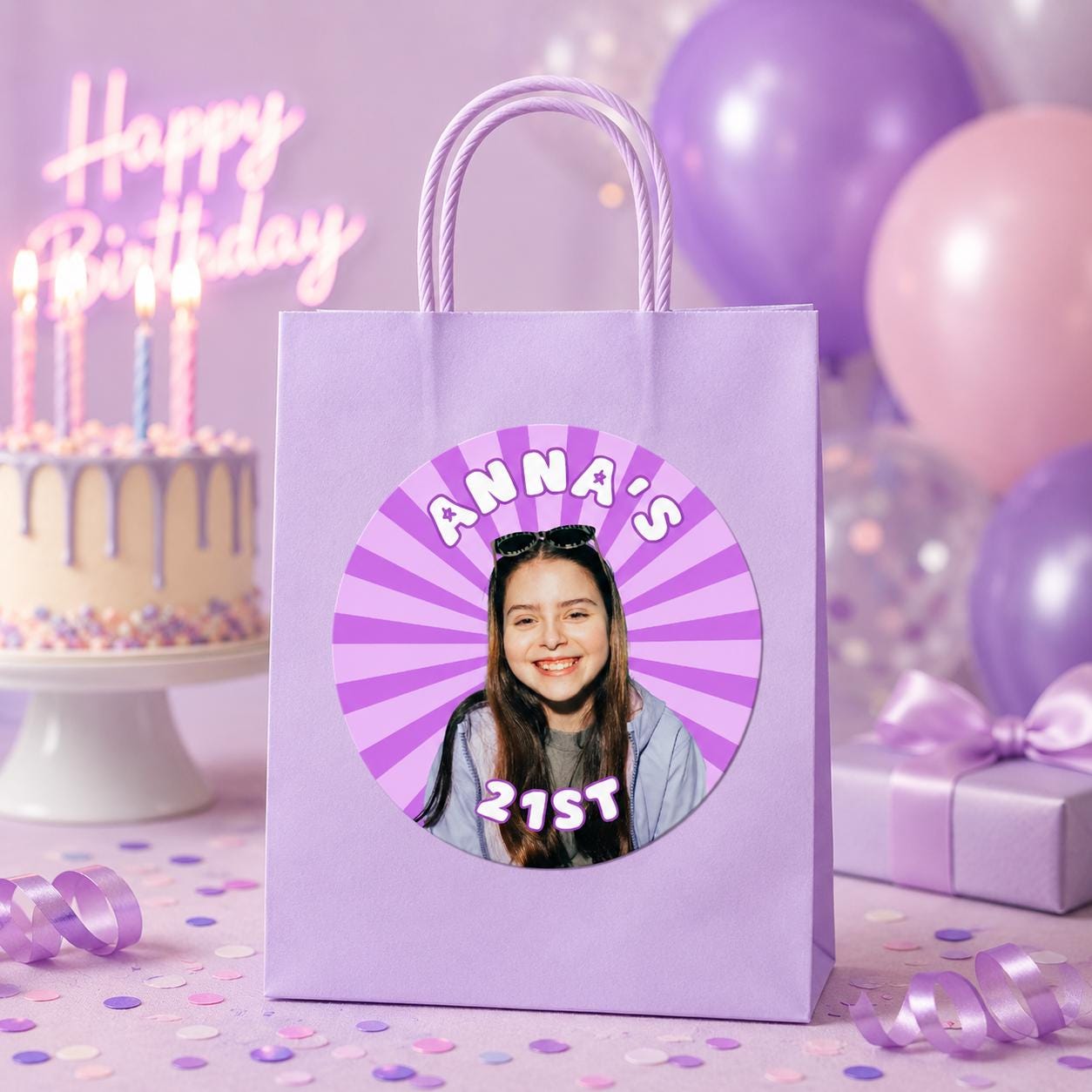 Personalized Birthday Stickers with Photo, Waterproof Custom Birthday Cup Stickers, Retro Custom Photo Stickers, Party Favor Labels