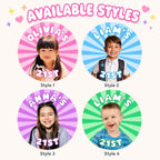 Personalized Birthday Stickers with Photo, Waterproof Custom Birthday Cup Stickers, Retro Custom Photo Stickers, Party Favor Labels