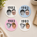 Custom Then & Now Birthday Stickers, Custom Photo Birthday Stickers, Waterproof Stickers, Personalized Party Favors, Personalized Stickers