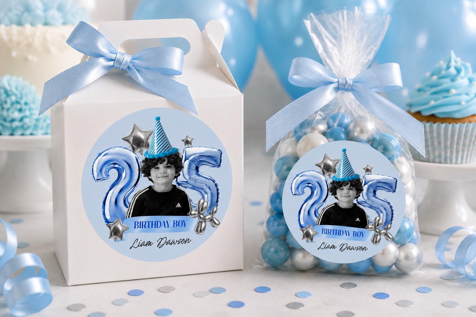 Kids Birthday Stickers, Custom Photo Birthday Stickers, Waterproof Stickers, Personalized Party Favors, Personalized Stickers