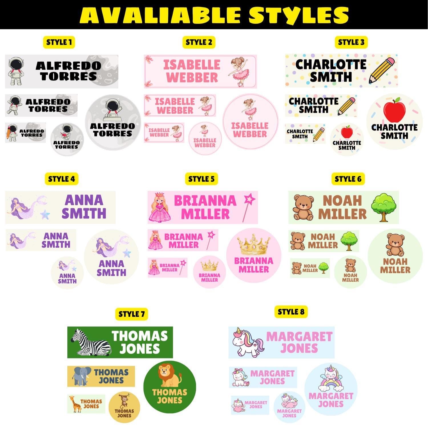 School Labels, Back to School Gift for Kids, Kids Name Stickers, Daycare Name Labels, Waterproof Name Labels, Custom Name Stickers