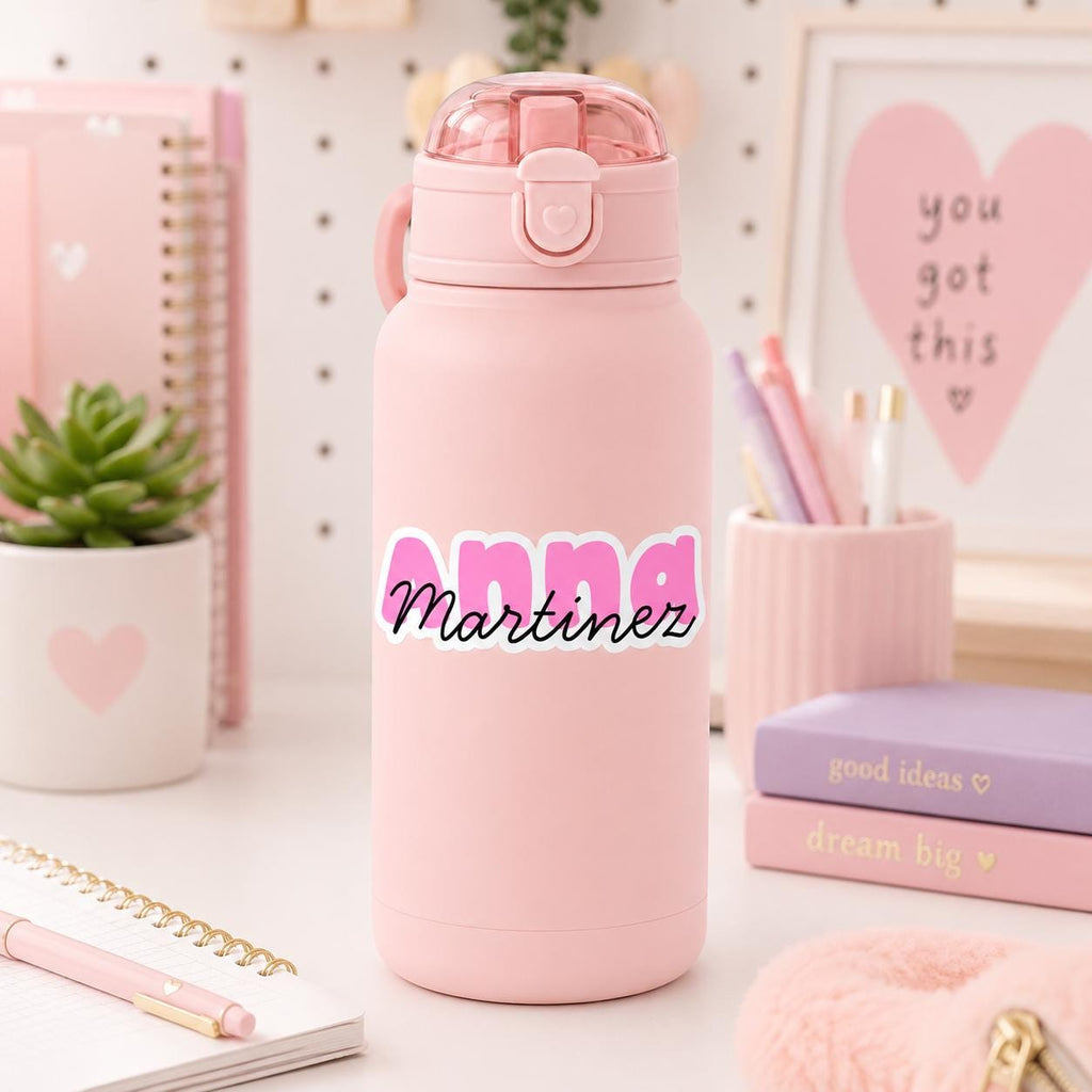 Personalized Name Sticker, Waterproof School Label, Custom Vinyl Decal for Water Bottle, Lunch Box, Notebook, Kids Name Decal