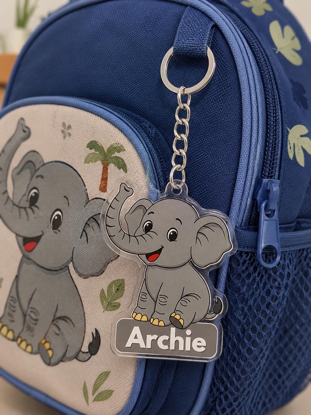 Personalized Kids Backpack Name Tag, Personalized Animal Backpack Keychain, Custom Name Clear Acrylic Bag Tag, Back to School Bag Charm