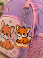 Personalized Kids Backpack Name Tag, Personalized Animal Backpack Keychain, Custom Name Clear Acrylic Bag Tag, Back to School Bag Charm