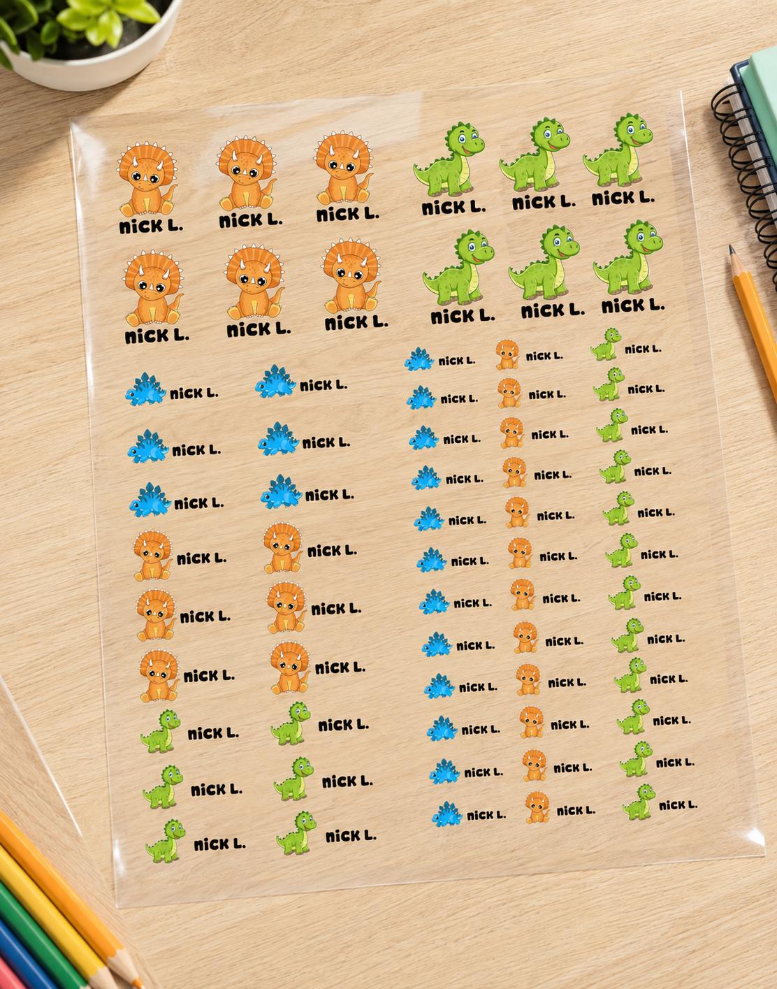 3D Embossed Name Label Stickers, Personalized UV DTF Name Stickers, Waterproof School Labels, Kids Water Bottle & Lunch Box Labels