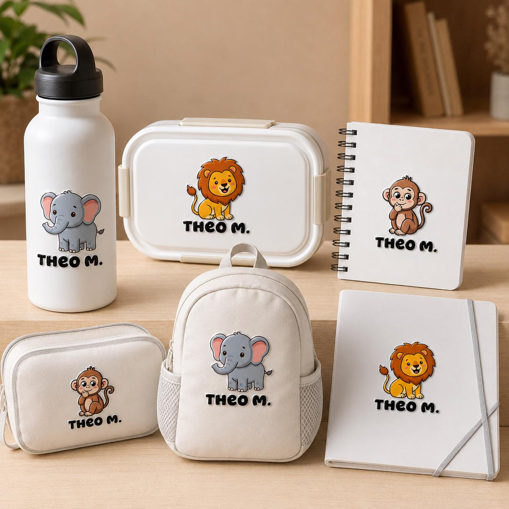 3D Embossed Name Label Stickers, Personalized UV DTF Name Stickers, Waterproof School Labels, Kids Water Bottle & Lunch Box Labels