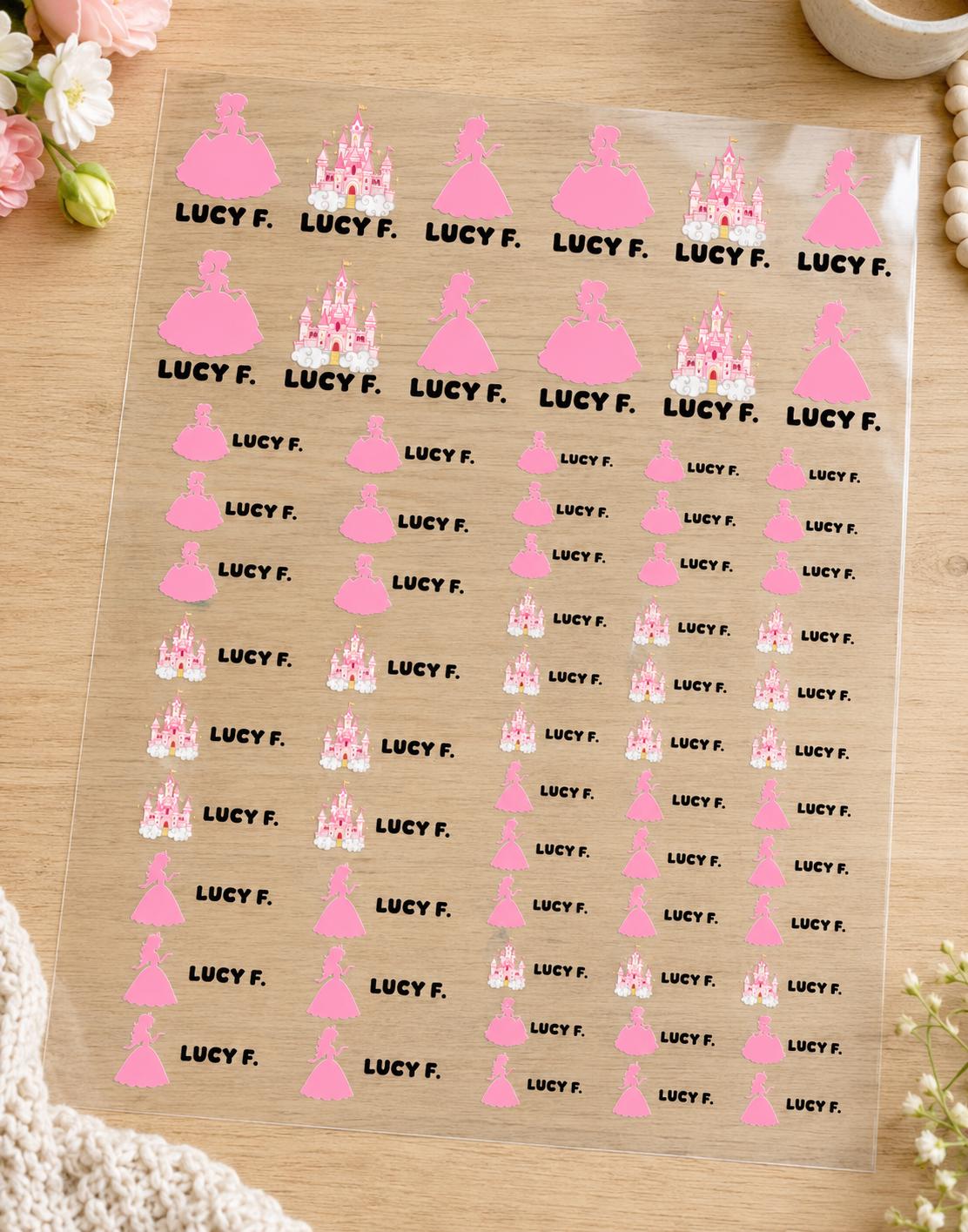3D Embossed Name Label Stickers, Personalized UV DTF Name Stickers, Waterproof School Labels, Kids Water Bottle & Lunch Box Labels