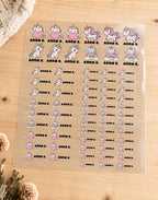3D Embossed Name Label Stickers, Personalized UV DTF Name Stickers, Waterproof School Labels, Kids Water Bottle & Lunch Box Labels