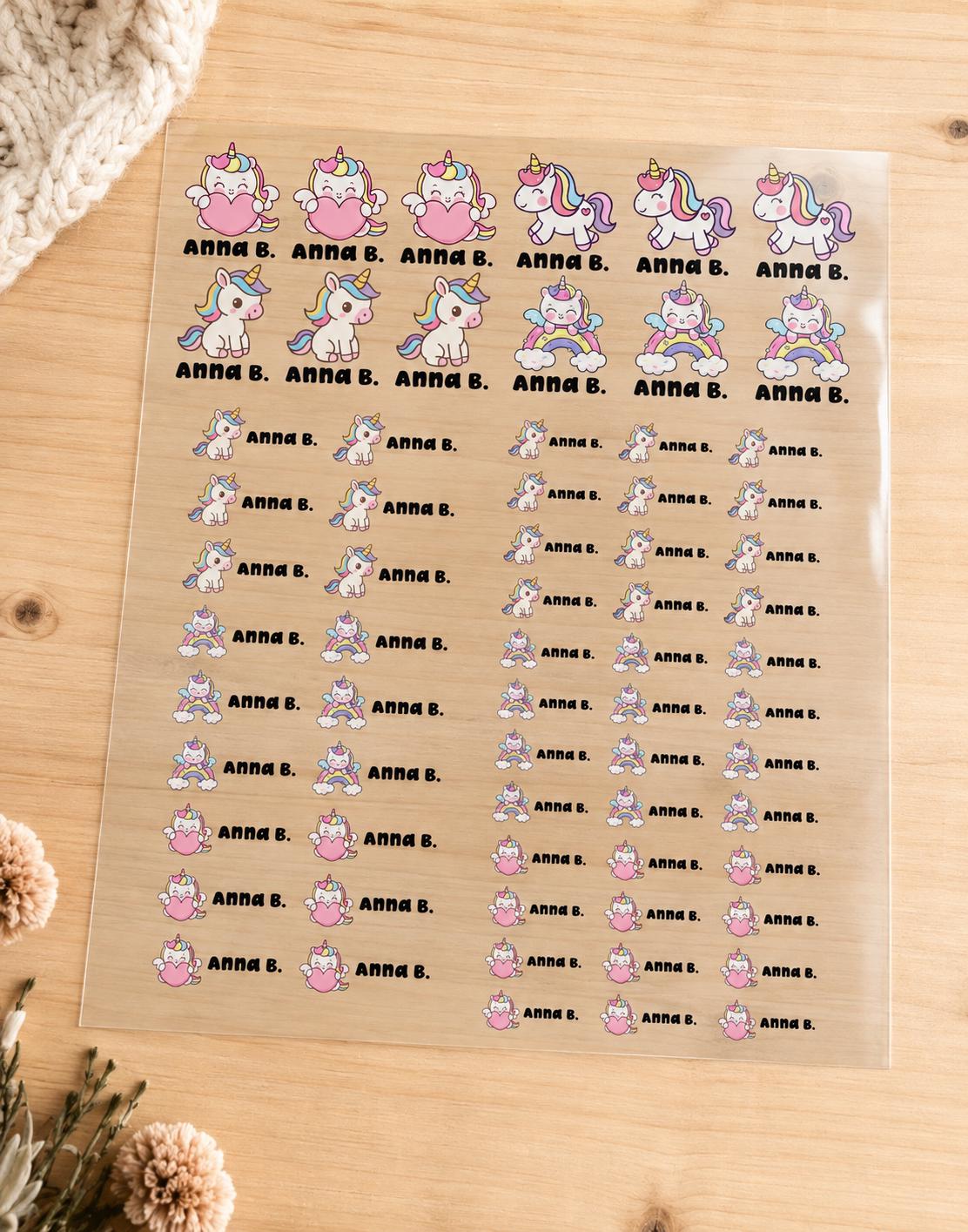 3D Embossed Name Label Stickers, Personalized UV DTF Name Stickers, Waterproof School Labels, Kids Water Bottle & Lunch Box Labels