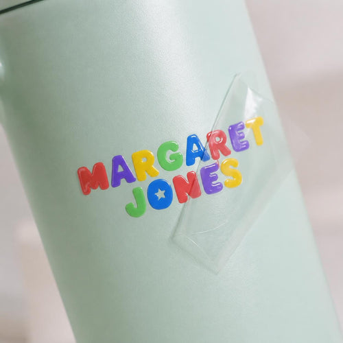 3D Embossed Name Label Stickers, Waterproof Kids School Labels, Water Bottle & Lunch Box Labels, Personalized UV DTF Name Stickers