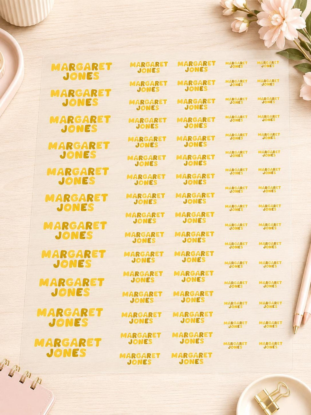 3D Embossed Name Label Stickers, Waterproof Kids School Labels, Water Bottle & Lunch Box Labels, Personalized UV DTF Name Stickers