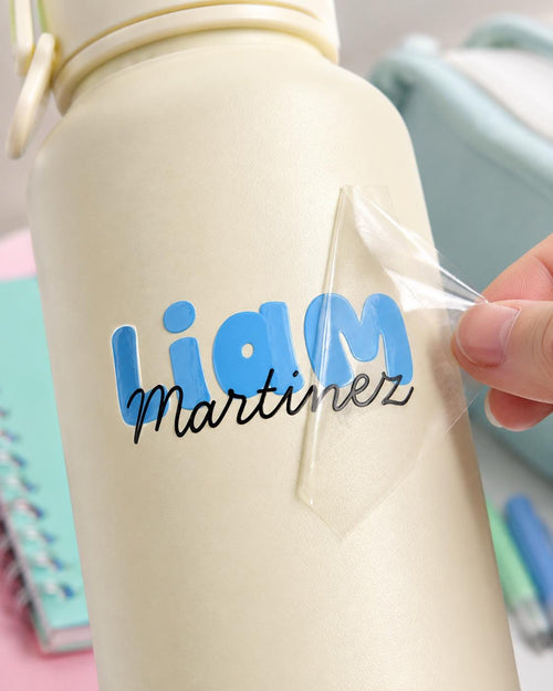 3D Embossed Name Label Stickers, Personalized UV DTF Name Stickers, Waterproof School Labels, Custom Kids Name Decals, Lunch Box Labels