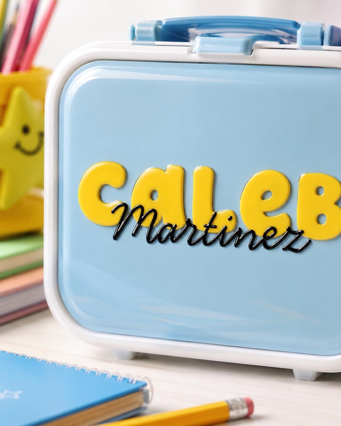 3D Embossed Name Label Stickers, Personalized UV DTF Name Stickers, Waterproof School Labels, Custom Kids Name Decals, Lunch Box Labels