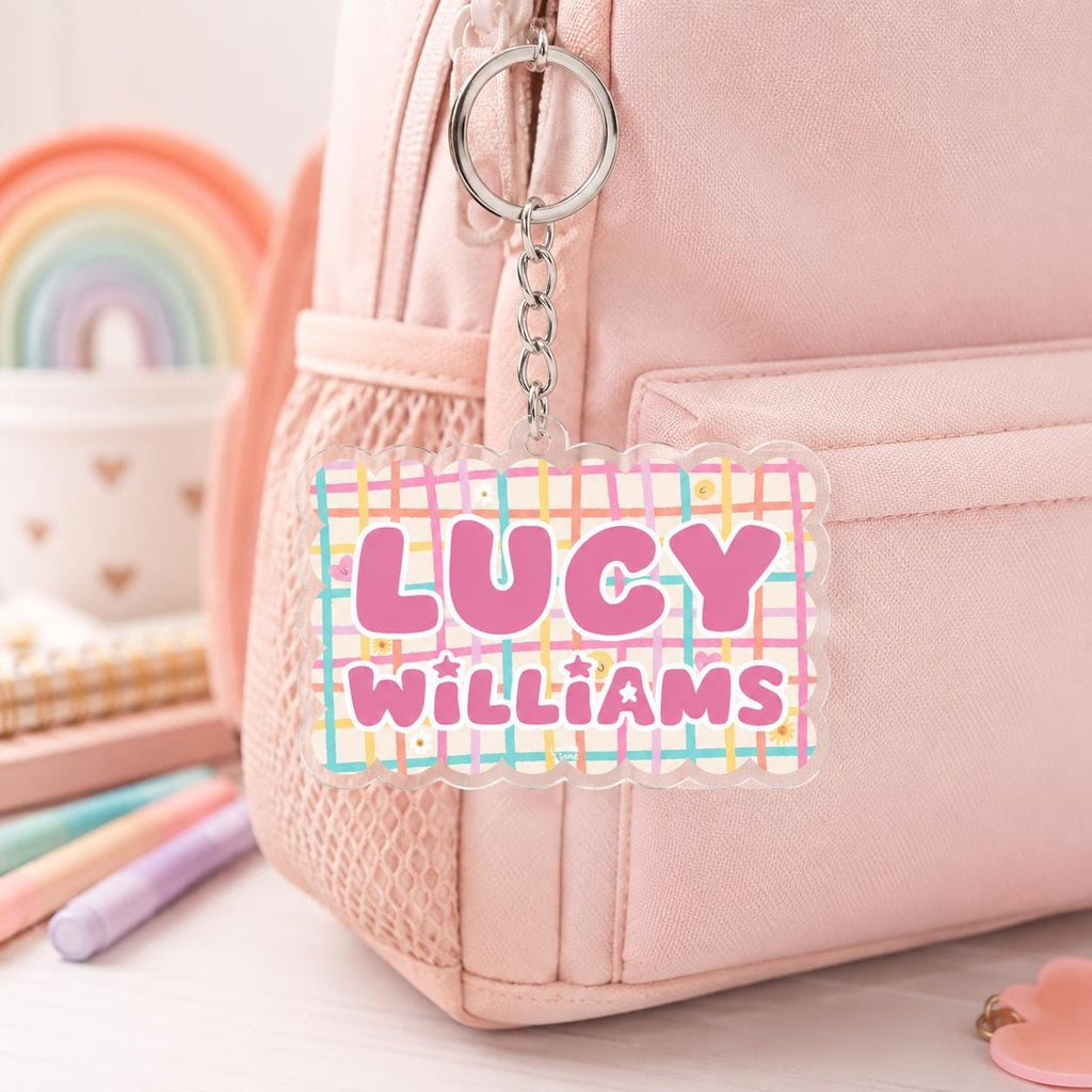 Backpack Name Tag, Personalized Name Keychain, Custom Acrylic Keychain, Kids Backpack Charm, Custom Name Tag, School Bag Tag