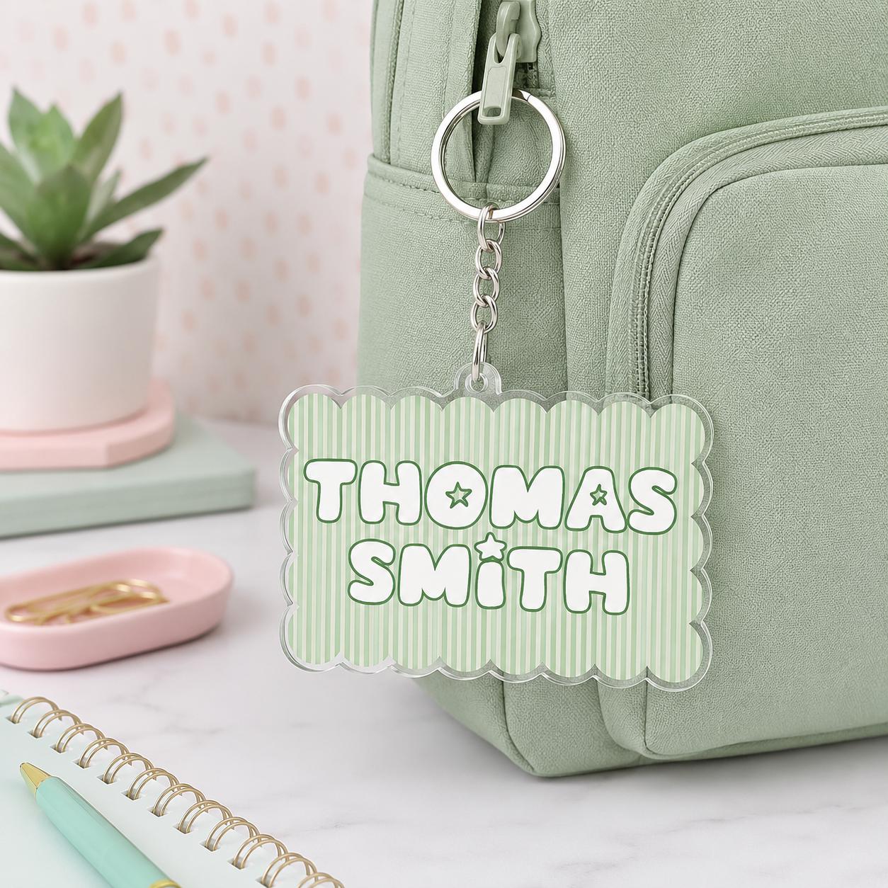 Backpack Name Tag, Personalized Name Keychain, Custom Acrylic Keychain, Kids Backpack Charm, Custom Name Tag, School Bag Tag