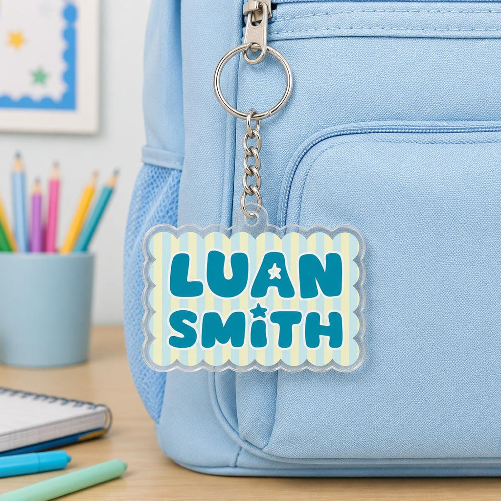 Backpack Name Tag, Personalized Name Keychain, Custom Acrylic Keychain, Kids Backpack Charm, Custom Name Tag, School Bag Tag