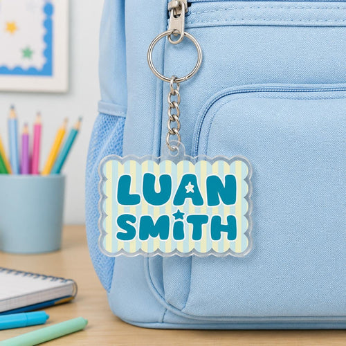 Backpack Name Tag, Personalized Name Keychain, Custom Acrylic Keychain, Kids Backpack Charm, Custom Name Tag, School Bag Tag