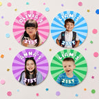 Personalized Birthday Stickers with Photo, Waterproof Custom Birthday Cup Stickers, Retro Custom Photo Stickers, Party Favor Labels