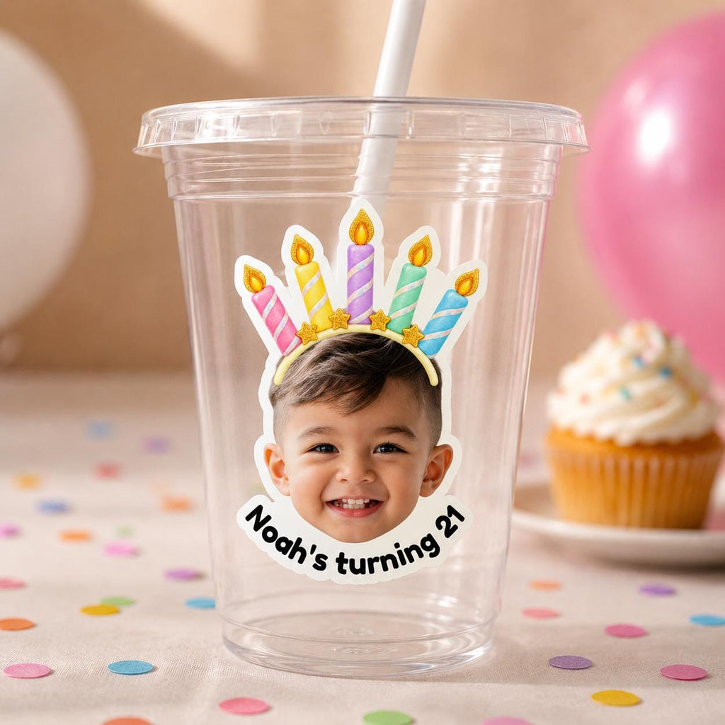 Custom Birthday Photo Stickers, Personalized Birthday Stickers, Face Stickers, Birthday Party Favor Stickers, Custom Photo Sticker