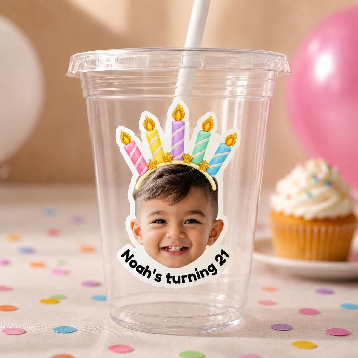Custom Birthday Photo Stickers, Personalized Birthday Stickers, Face Stickers, Birthday Party Favor Stickers, Custom Photo Sticker
