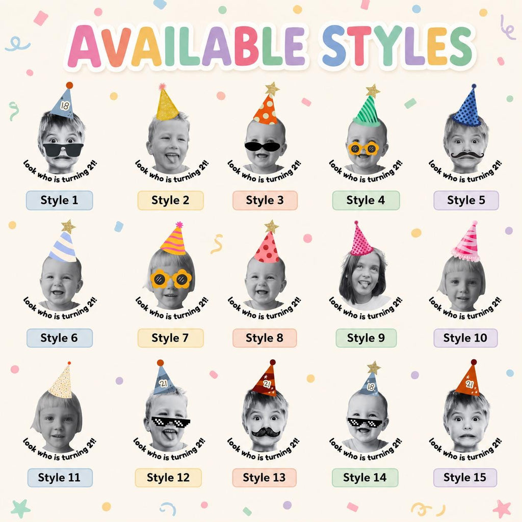 Personalized Birthday Stickers with Photo, Funny Custom Birthday Stickers, Waterproof Cup Stickers, Custom Photo Party Stickers