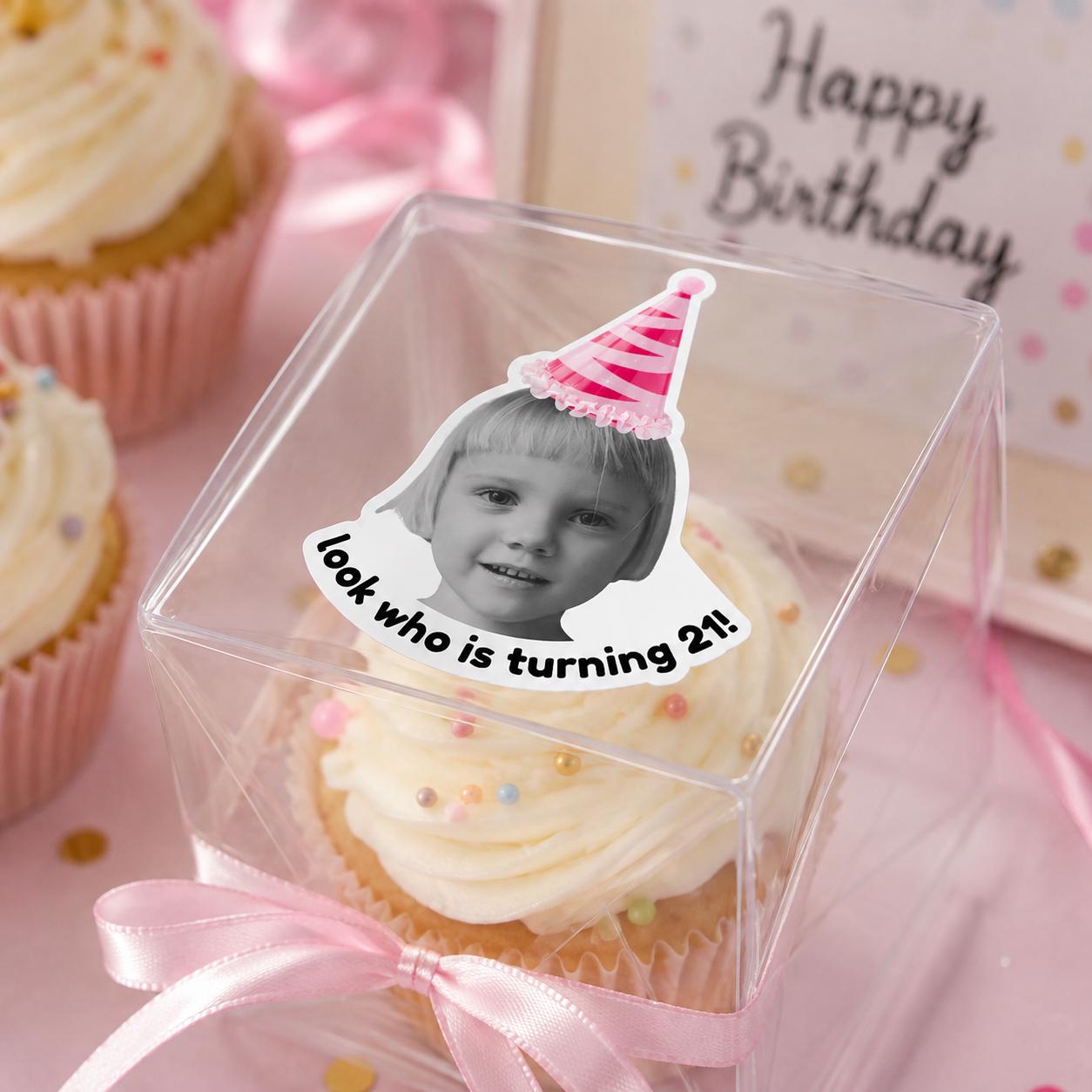 Personalized Birthday Stickers with Photo, Funny Custom Birthday Stickers, Waterproof Cup Stickers, Custom Photo Party Stickers