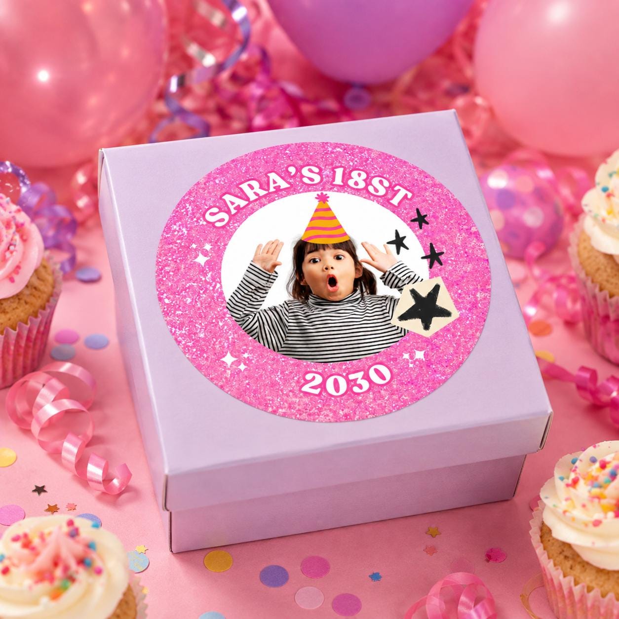 Personalized Stickers with Photo, Birthday Stickers Personalized, Custom Birthday Stickers, Birthday Cup Stickers, Custom Photo Stickers