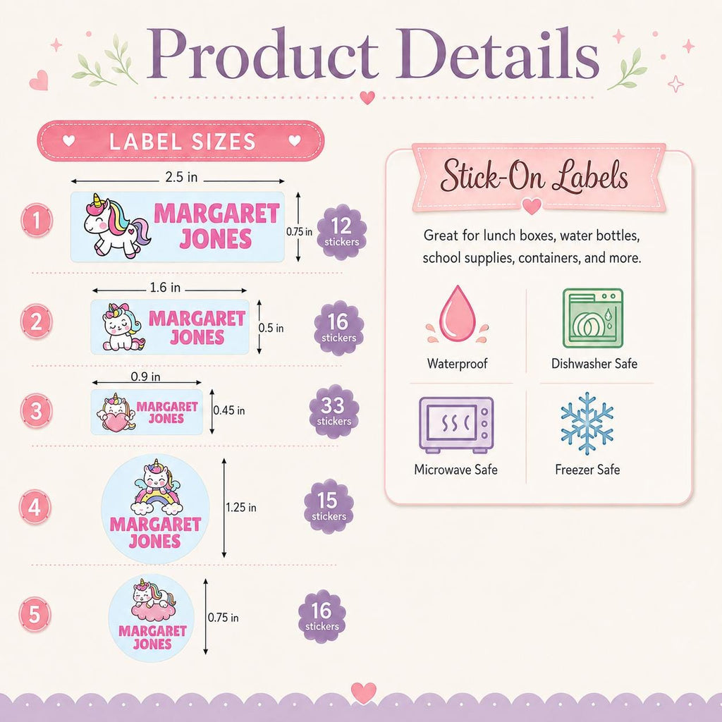 School Labels, Back to School Gift for Kids, Kids Name Stickers, Daycare Name Labels, Waterproof Name Labels, Custom Name Stickers