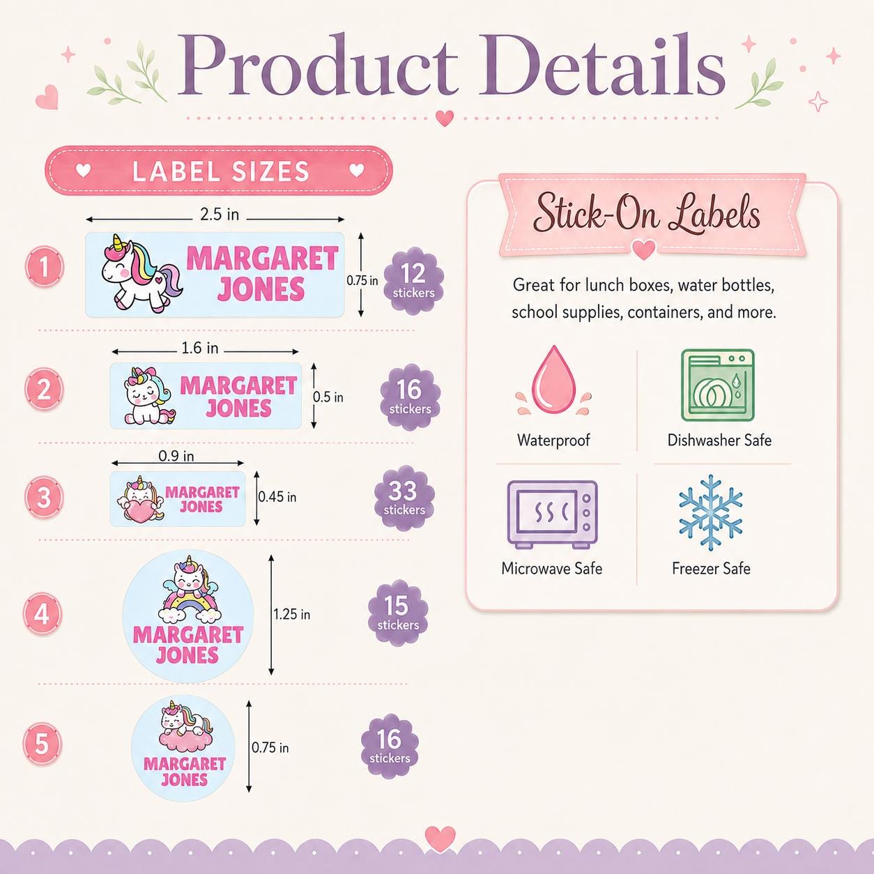 School Labels, Back to School Gift for Kids, Kids Name Stickers, Daycare Name Labels, Waterproof Name Labels, Custom Name Stickers