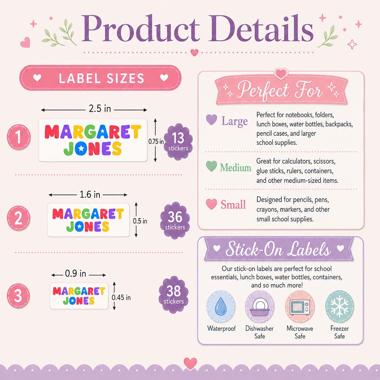 School Labels, Back to School Gift for Kids, Kids Name Stickers, Daycare Name Labels, Waterproof Name Labels, Custom Name Stickers