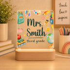 Personalized Teacher Night Light, Custom Teacher Name LED Lamp, Classroom Desk Decor, Teacher Appreciation Gift, Back to School Gift