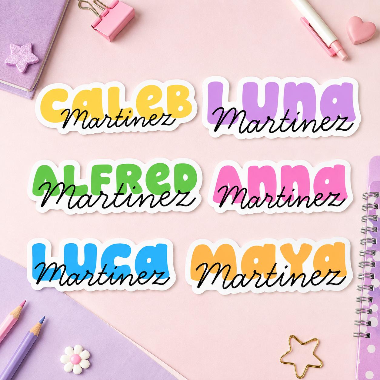 Personalized Name Sticker, Waterproof School Label, Custom Vinyl Decal for Water Bottle, Lunch Box, Notebook, Kids Name Decal
