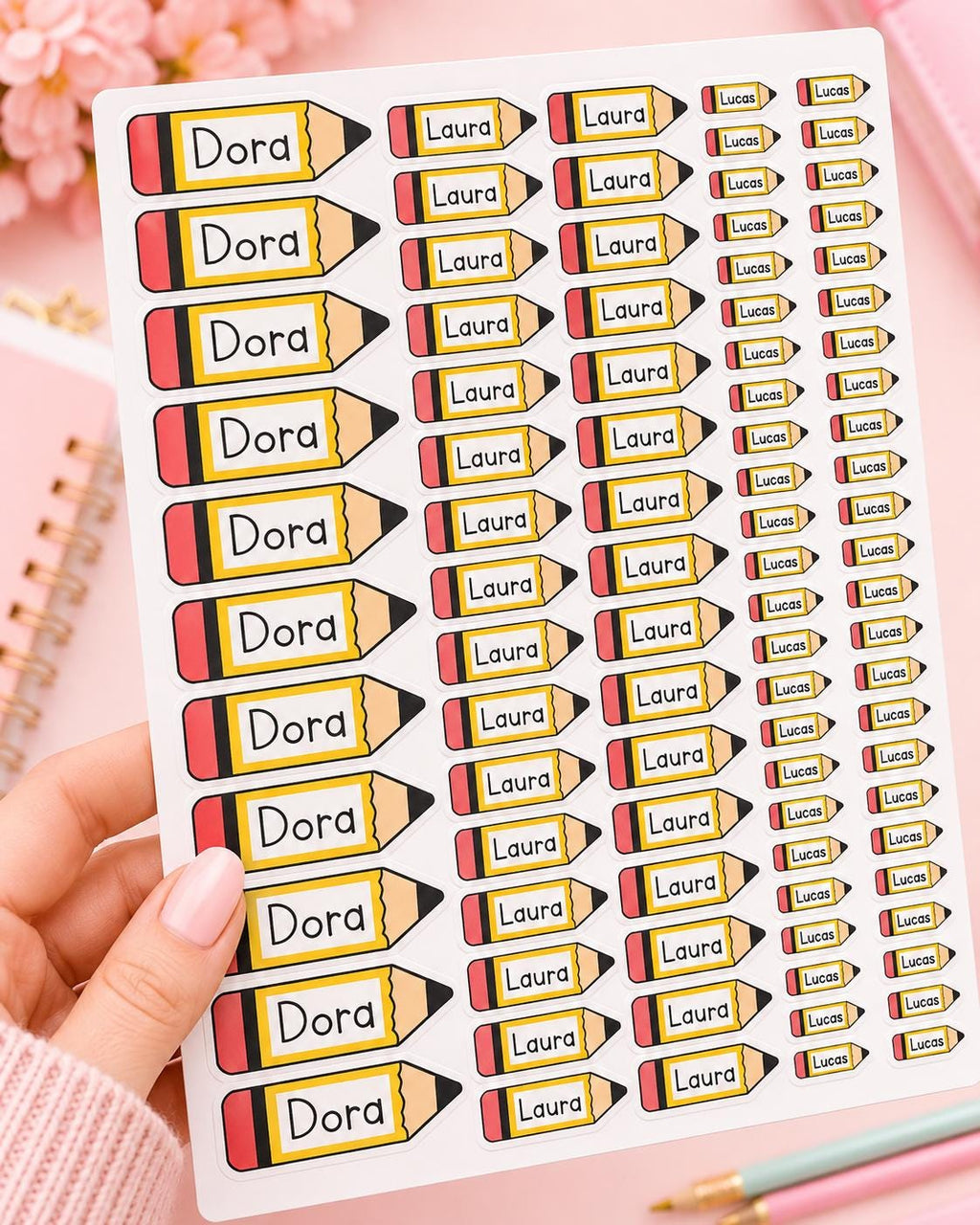Personalized Name Stickers for Kids, Pencil Name Labels, Waterproof School Stickers, Custom Name Labels, Back to School Labels
