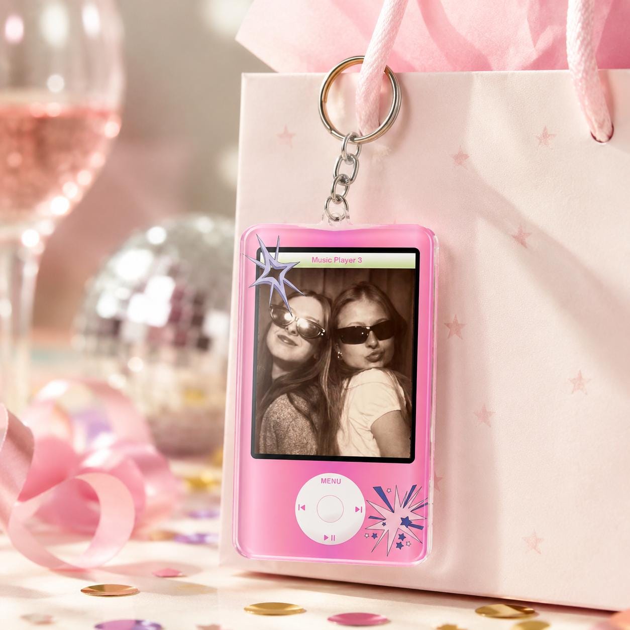 Personalized Photo Keychain, Custom Acrylic Keychain, Y2K Retro Keychain, Custom Photo Gift, iPod Style Keychain, Paint Style Keychain