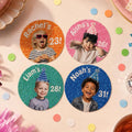 Personalized Glitter Birthday Stickers, Custom Photo Birthday Stickers, Name & Age Party Stickers, Custom Cup Stickers, Party Favor Labels