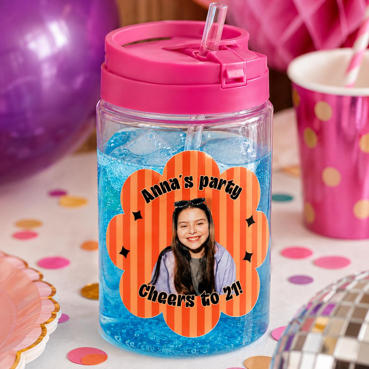 Personalized Birthday Stickers, Custom Photo Stickers, Birthday Cup Stickers, Custom Party Favor Labels, Custom Birthday Stickers
