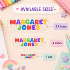 3D Embossed Name Label Stickers, Waterproof Kids School Labels, Water Bottle & Lunch Box Labels, Personalized UV DTF Name Stickers
