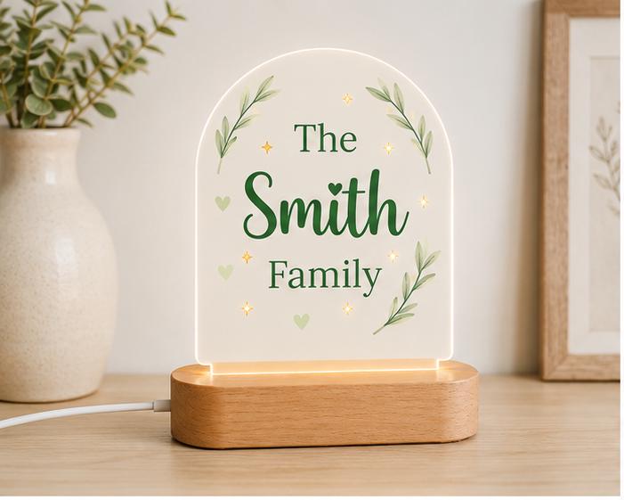 Personalized Family Name Night Light, Custom Family Photo Lamp, Acrylic LED Sign, Family Gift, Housewarming Gift, Custom Last Name Decor