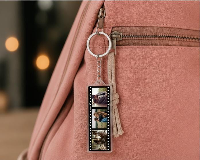 Custom Photo Film Strip Keychain, Personalized Acrylic Keychain, 3 Photo Keychain, Couples Gift, Anniversary Gift, Custom Picture Keychain