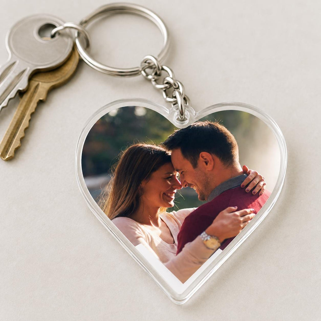 Personalized Photo Keychain, Custom Heart Keychain, Picture Keychain, Couple Photo Gift, Best Friend Gift, Custom Acrylic Keychain
