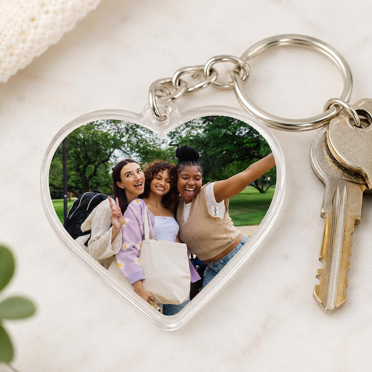 Personalized Photo Keychain, Custom Heart Keychain, Picture Keychain, Couple Photo Gift, Best Friend Gift, Custom Acrylic Keychain