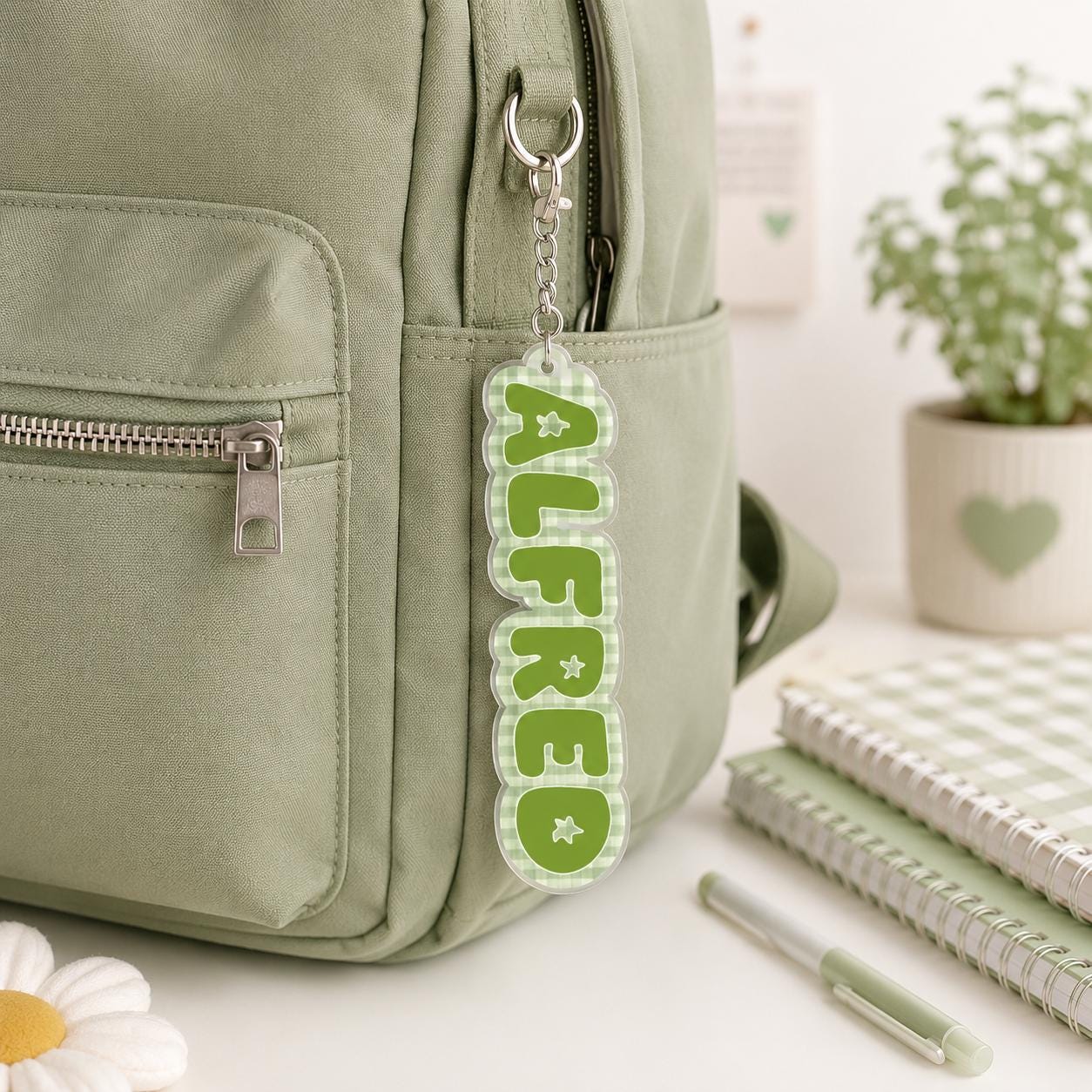 Backpack Name Tag, Personalized Name Keychain, Custom Acrylic Name Keychain, Name Tag for Backpack, Kids Backpack Charm, School Bag Gift