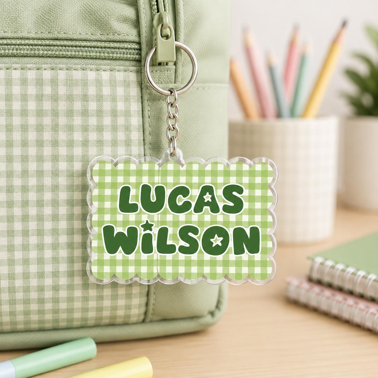 Backpack Name Tag, Personalized Name Keychain, Custom Acrylic Keychain, Kids Backpack Charm, Custom Name Tag, School Bag Tag