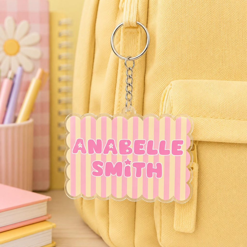 Backpack Name Tag, Personalized Name Keychain, Custom Acrylic Keychain, Kids Backpack Charm, Custom Name Tag, School Bag Tag