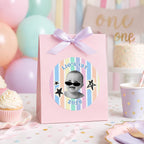 Personalized First Birthday Photo Stickers, Custom Baby Face Stickers, 1st Birthday Party Favor Stickers, Custom Cup Stickers