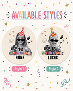 Personalized Birthday Photo Stickers, Custom Face Birthday Stickers, Retro Birthday Stickers, Custom Party Favor Stickers, Cup Stickers